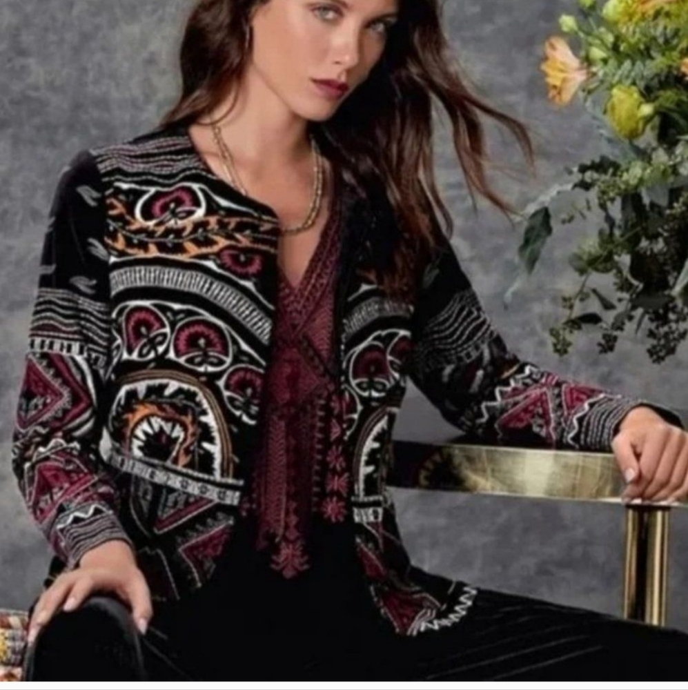 Johnny Was Blair embroidered jacket